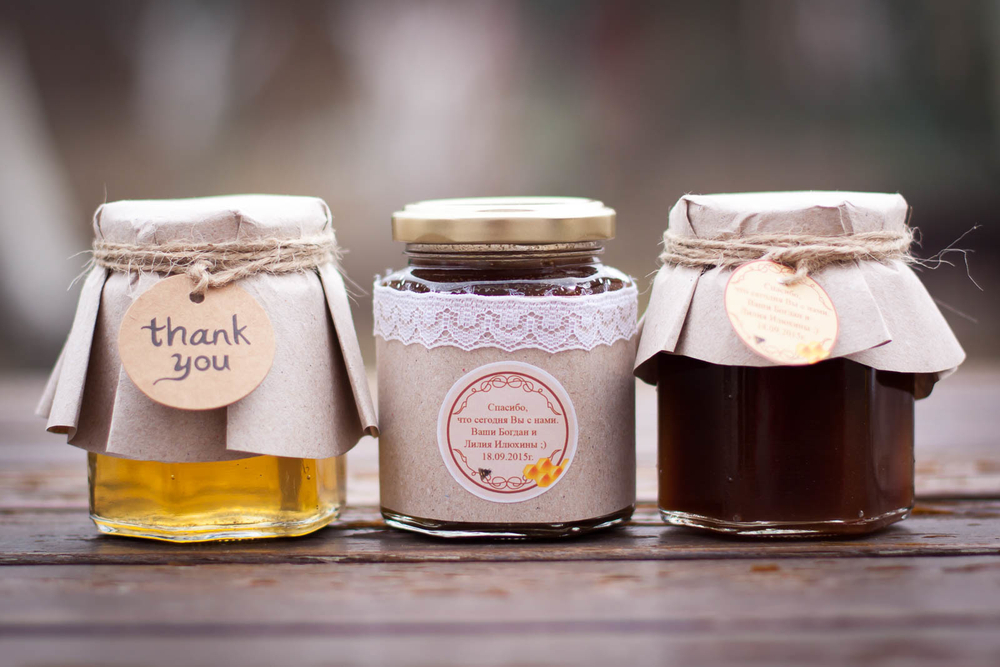 Бонбоньерка с медом на свадьбу, стиль "Рустик"