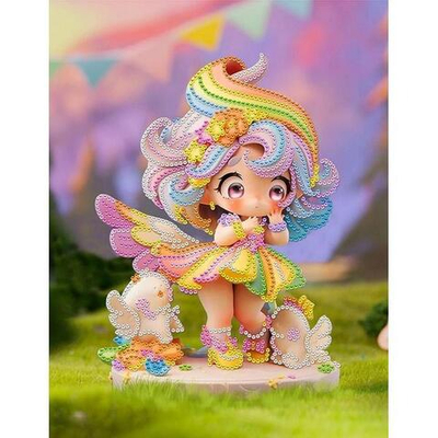 Алмазная мозаика (блест.) 23х30см. "Яркая куколка" с частич.заполнен.на подрам. 9 цв. Арт. НД-5140