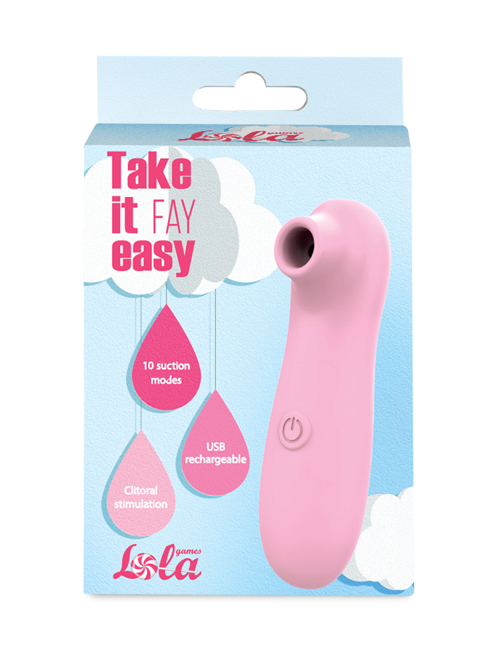 Перезаряжаемый вакуумно-волновой стимулятор Take it Easy Fay Pink 9023-02lola