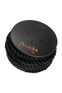 Веревка для шибари Pecado BDSM, на катушке, хлопок, черная, 5 м