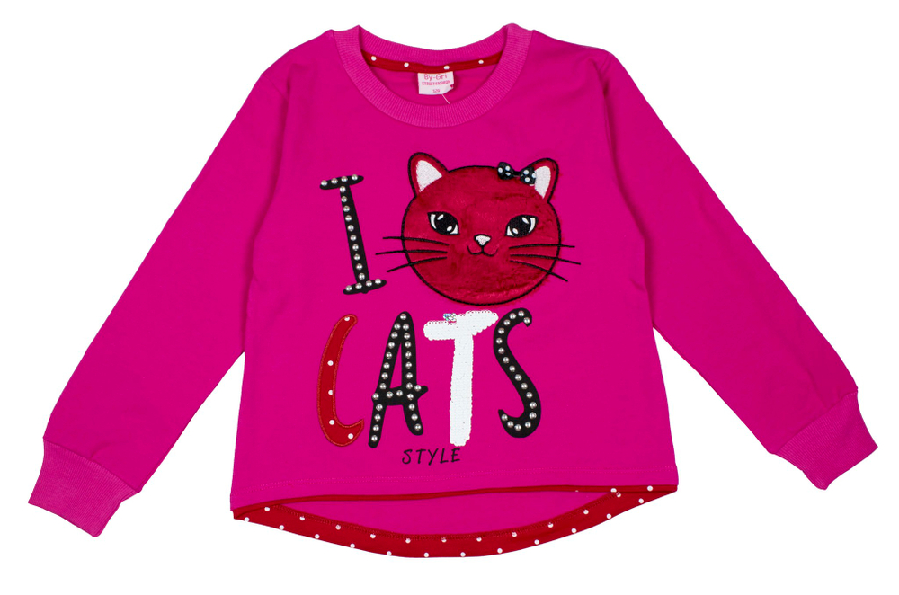 свитшот утепленный Кошка стиль начес 1798