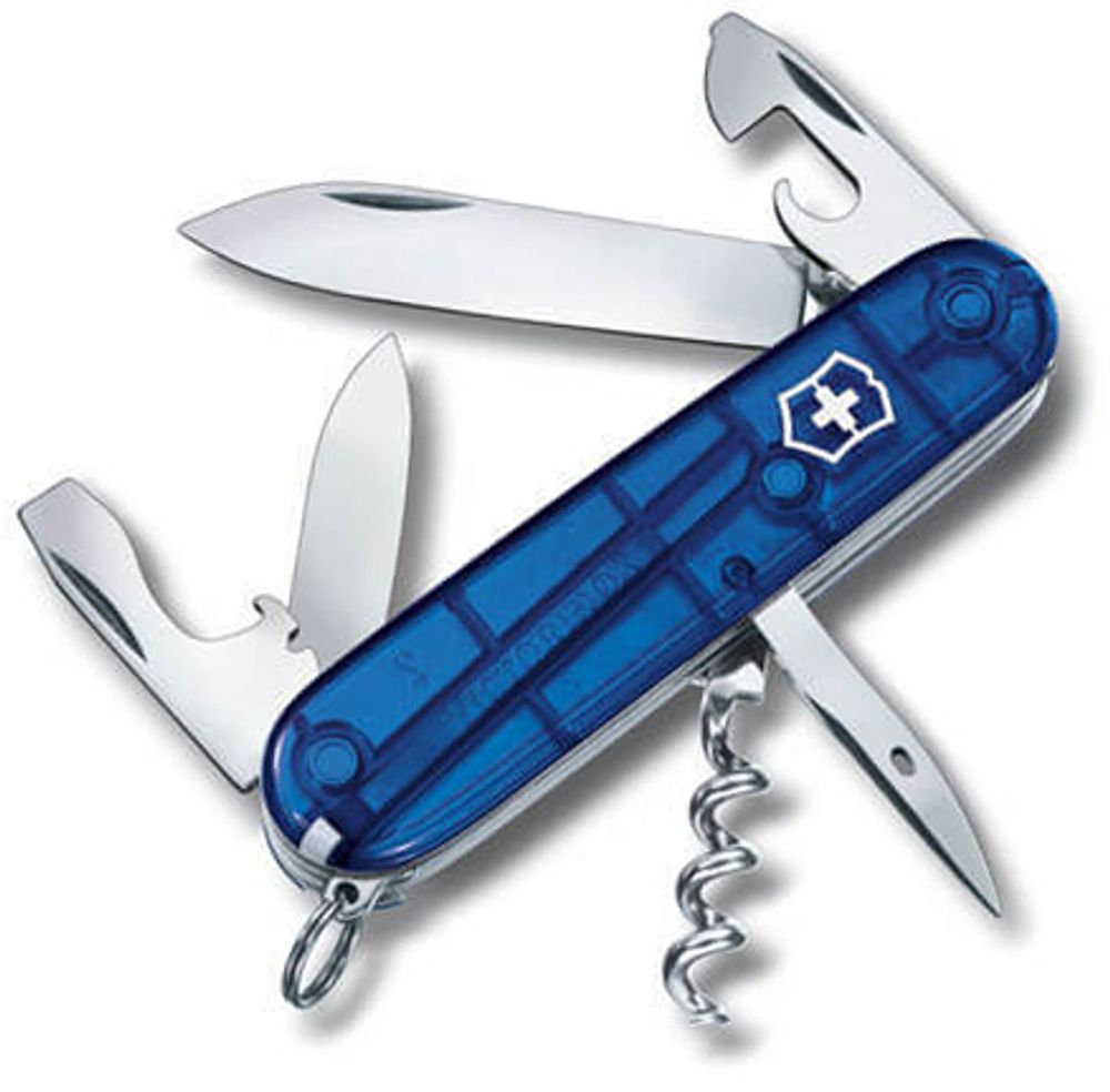 Нож Victorinox Spartan, 91 мм, 12 функций, прозрачный синий