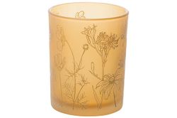 Подсвечник 10X10XH12,5CM, стекло, цвет желтый