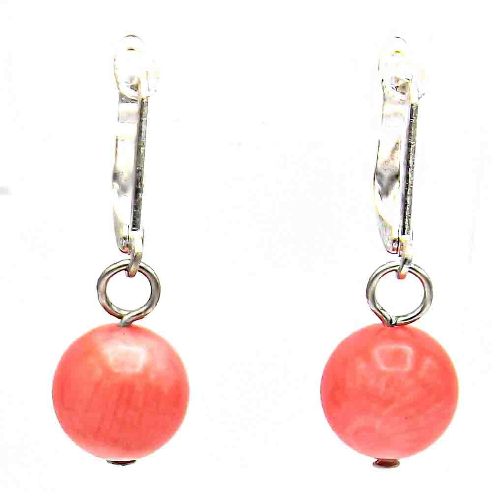 Серьги "Бонбон 10" коралл розовый
