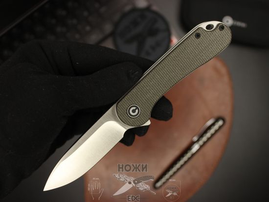 Складной нож Civivi Elementum C907T c клинком из стали D2, рукоять микарта