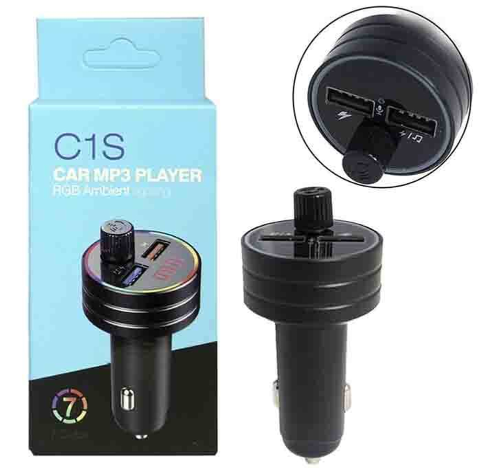 Автомобильный FM-трансмиттер C1S Bluetooth (черный)