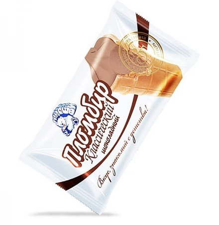Пломбир "Золотая традиция" Шоколадный в вафельном стаканчике 80г. Брест