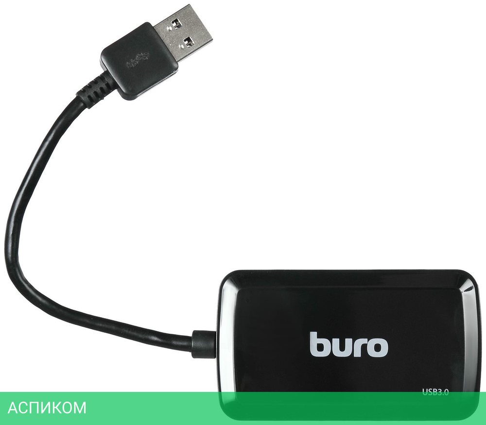 USB-хаб Buro BU-HUB4-U3.0-S черный