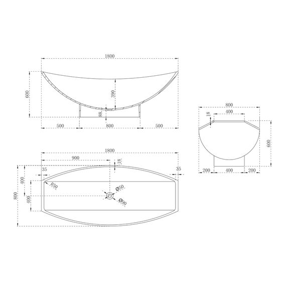 Ванна из искусственного камня ABBER Stein AS9610 белая матовая