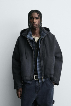 ZARA КУРТКА BOXY FIT СТРУКТУРИРОВАННАЯ, СИНИЙ