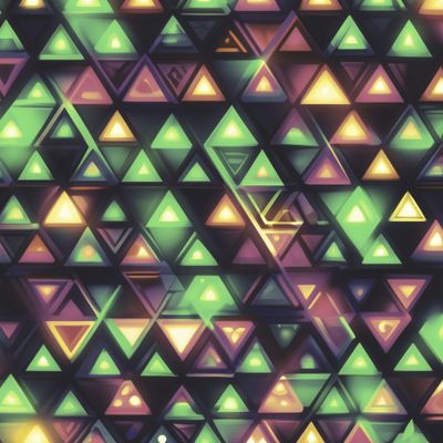Треугольники неоновые зелено-фиолетовые