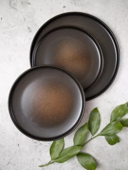 Набор 2 шт тарелок с бортиком, 26 см, Бронза