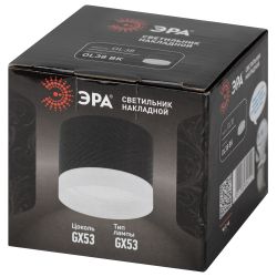 Светильник настенно-потолочный спот ЭРА OL38 BK под GX53 IP20 черный