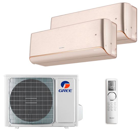 Мультисплит система на 2 комнаты Gree GWH09AVCXB-K6DNA1B/I (champagne) x 2 / GWHD(14)NK6OO (LCLH)
