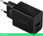 Сетевое зарядное устройство Digma DGW2D черный (DGW2D0F110BK)