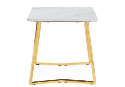 Керамический стол Селена 1 180х90х77 белый мрамор / золото