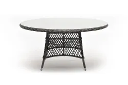 "Эспрессо" плетеный круглый стол, диаметр 150 см, цвет графит