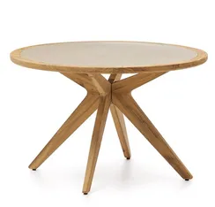 Julieta Уличный стол из полицемента и массива акации Ø 120 см