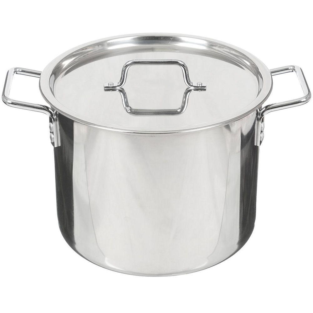 Кастрюля нерж, 15 л, 30х24.5 см, клепаные ручки, Катунь, Общепит, КТ-ОБ-15 В