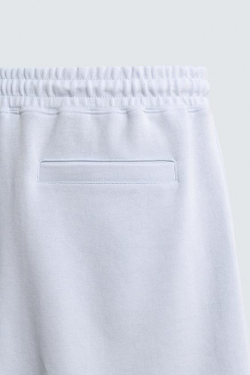 ZARA ШОРТЫ-ДЖОГГЕРЫ RELAXED FIT INTERLOCK, НЕБЕСНО-ГОЛУБОЙ