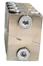 VSL8-D - Питатель для двухлинейных систем смазки с рабочим давлением 400 бар, количество выходов 8, максимальная доза 5 мл/цикл, с фиксированным винтом