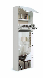 Обувной шкаф МАМА 5 Родная с зеркалом, Белый