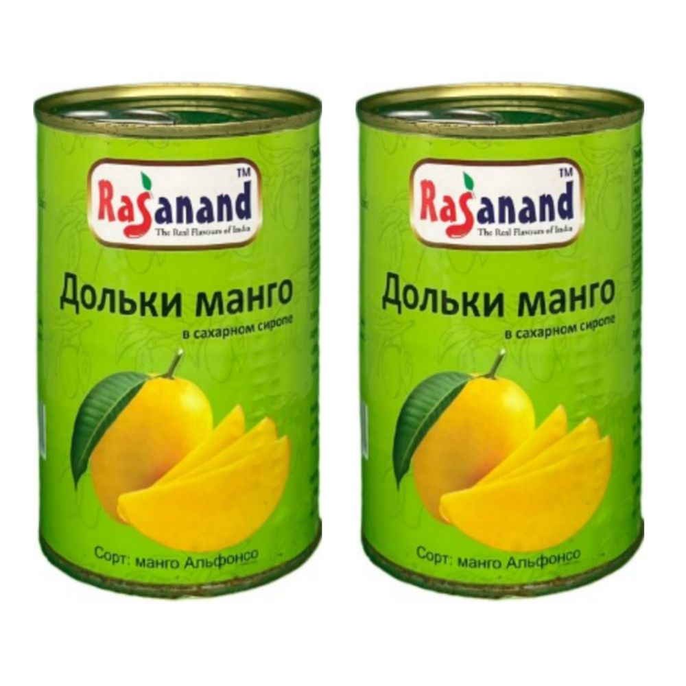 Дольки манго в сахарном сиропе Rasanand 450 г, 2 шт