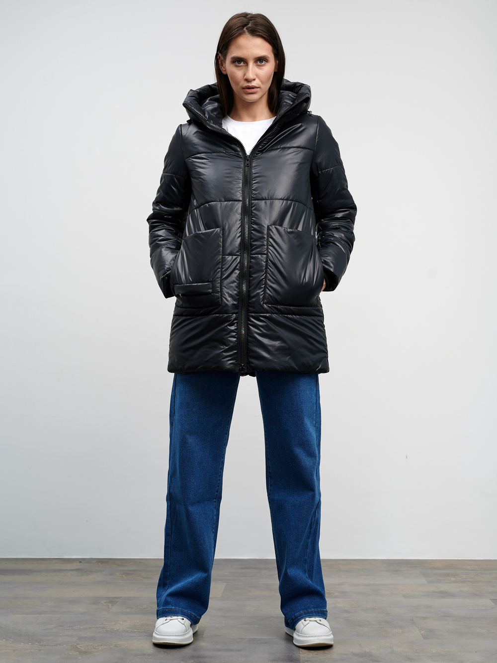 Пальто зимнее Индиго черный