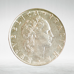Italy 50 Lire 1977 R "Vulcan at Anvil – Large Type", AU