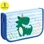 Пенал 1 отделение, 210*130 Мульти-Пульти "Dino", две откидные секции, ткань