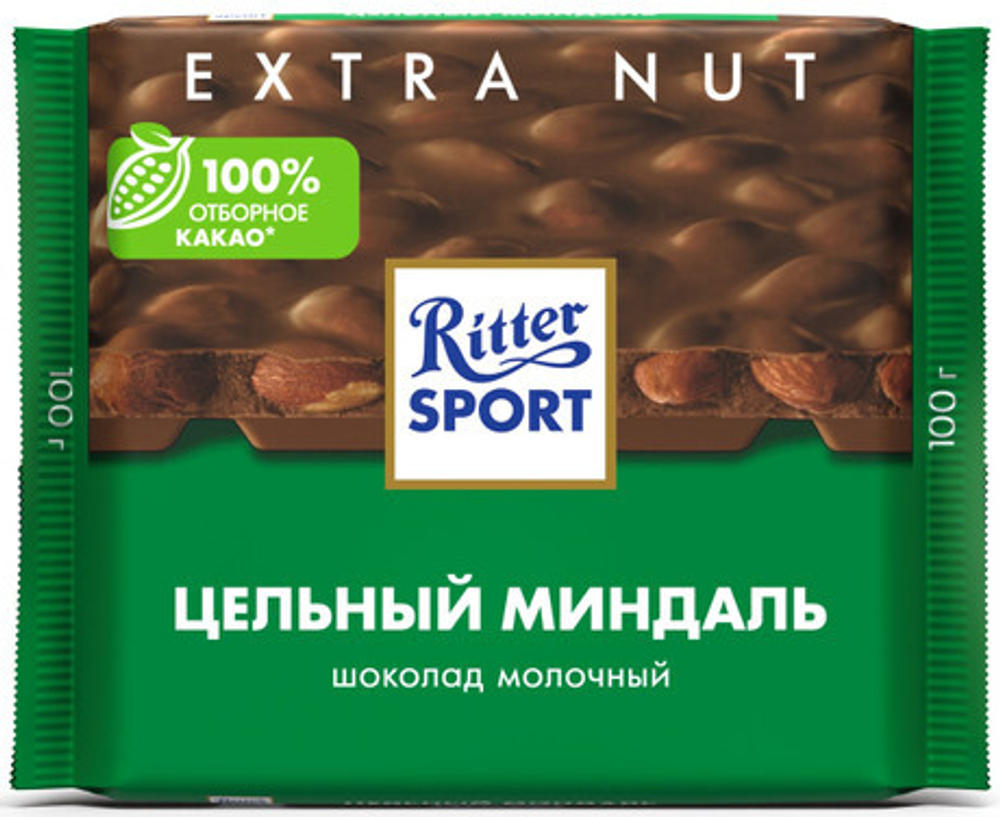 Ritter Sport цельный миндаль молочный шоколад 100 гр.