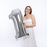 Цифра 1 серебро в упаковке 40" Fm