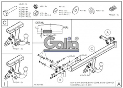 Фаркоп оцинкованный Galia B009A для BMW 3-Series E46 седан/универсал/купе 1998-2005(паспорт и сертификат в комплекте)(без электрики)