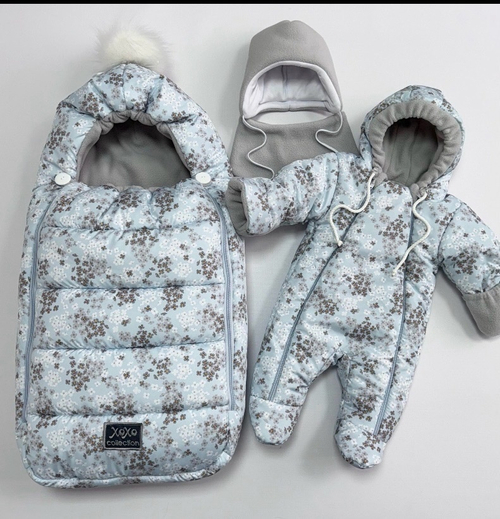 Зимний комплект на выписку "Пушинка принт" (model.13)