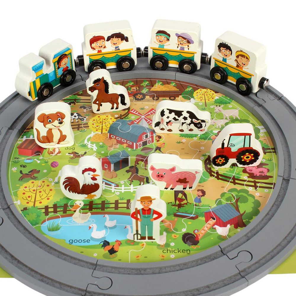 Развивающая игрушка Деревянная дорога 45 элементов, коробка C-41880