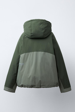 ZARA СТЕГАНАЯ КУРТКА НА МОЛНИИ, ХАКИ