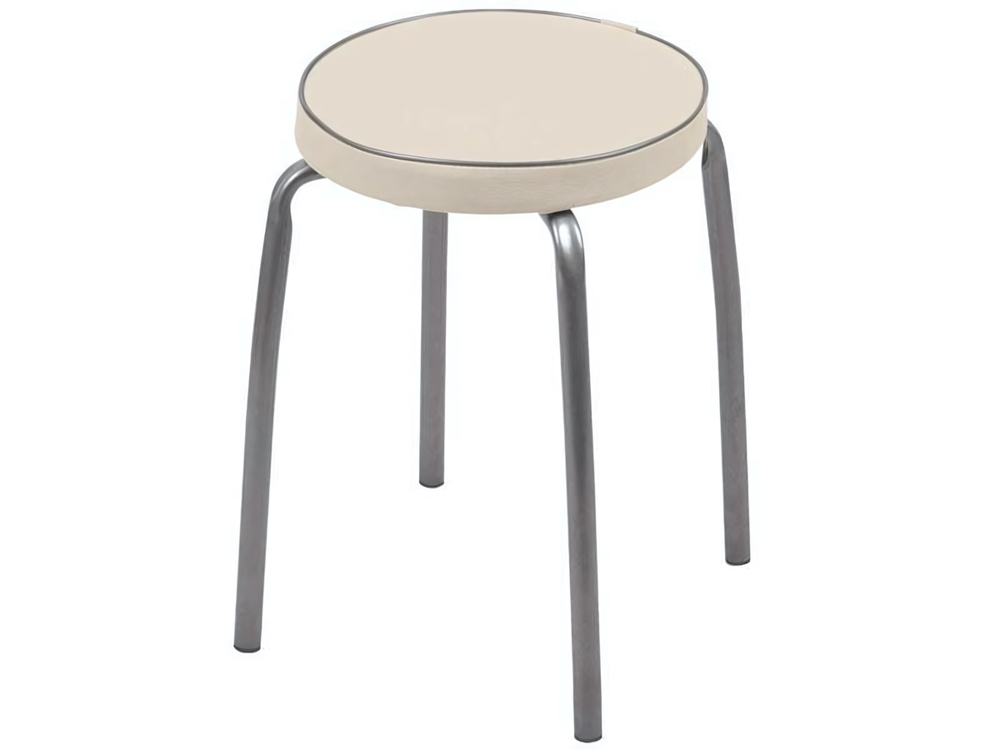 Табурет круглый мягкий "Фабрик-2" слоновая кость