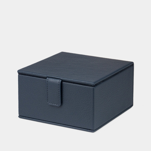 Кофр для хранение из натуральной кожи теленка, синего цвета