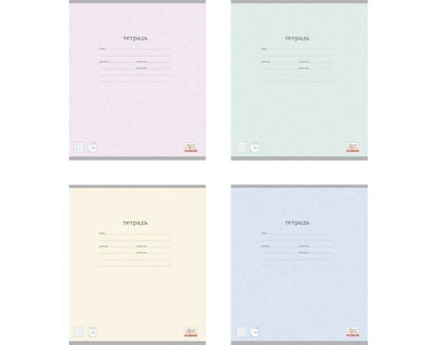 Тетрадь школьная А5 12л клетка,розовая "Классика" (Полиграфика) микс цветов (комплект 3 шт)