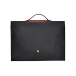 LONGCHAMP Le Pliage Canvas With Leather Trim Briefcase Handbag Clutch Small Women"s Black