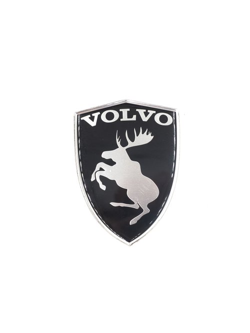 Наклейка Лось/Volvo щит черная объемная полиуретановая (шильдик Вольво 10х7 см)