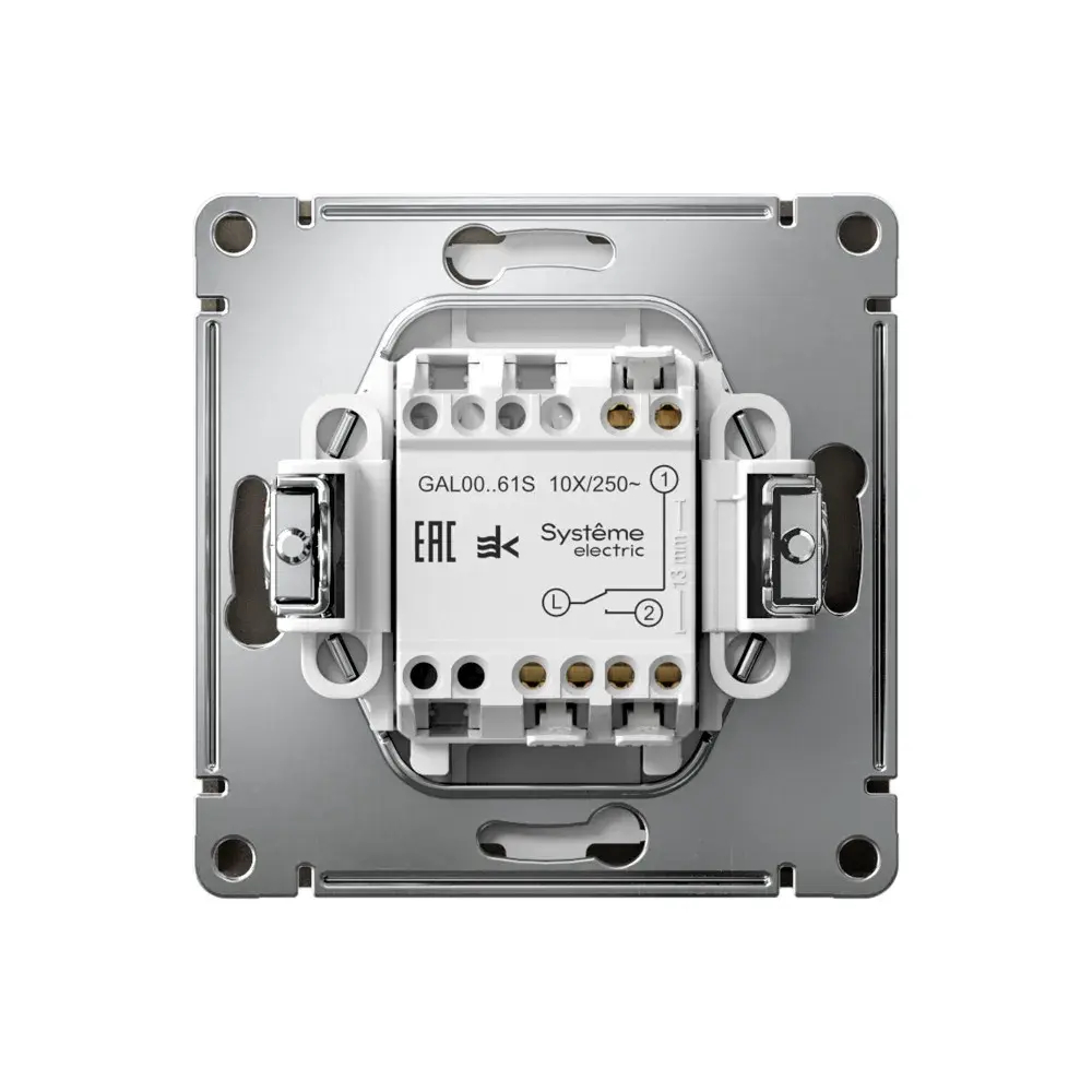 ARTGALLERY 1-клавишный ПЕРЕКЛЮЧАТЕЛЬ, 10АХ, механизм, быстрозажим. клем., МОККО