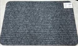 Коврик придверный влаговпитывающий Ромб Лазер без канта серый