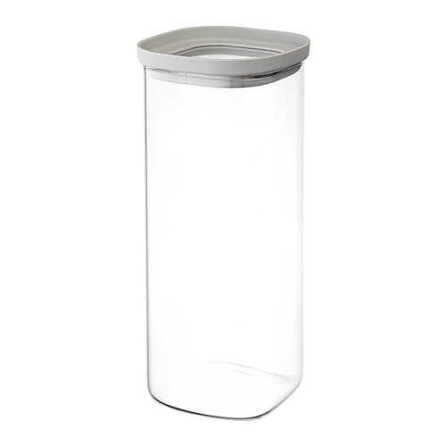 Банка для хранения квадратная Vacuum Glass, 2 л | светло-серая