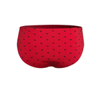 Красные трусы-слипы с принтом в виде сердечек (Размер: L) (Цвет: красный)