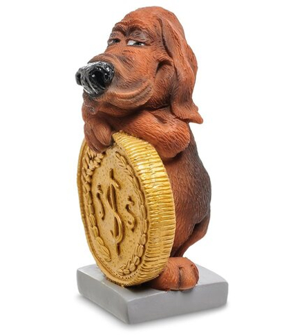 RV-913 Статуэтка Собака Блад-хаунд «Монета на удачу» (W.Stratford)