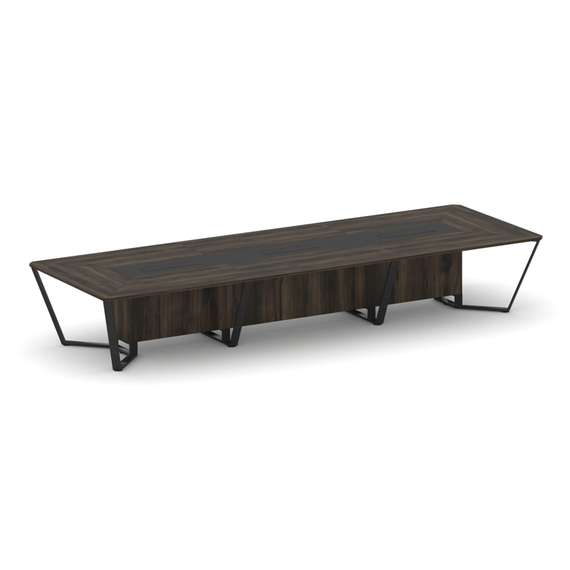 Steel Meet Стол переговорный прямоугольный KMK-PR.B.SP-16 Дуб Мали/Графит Глянец/Металл Черный 4800*