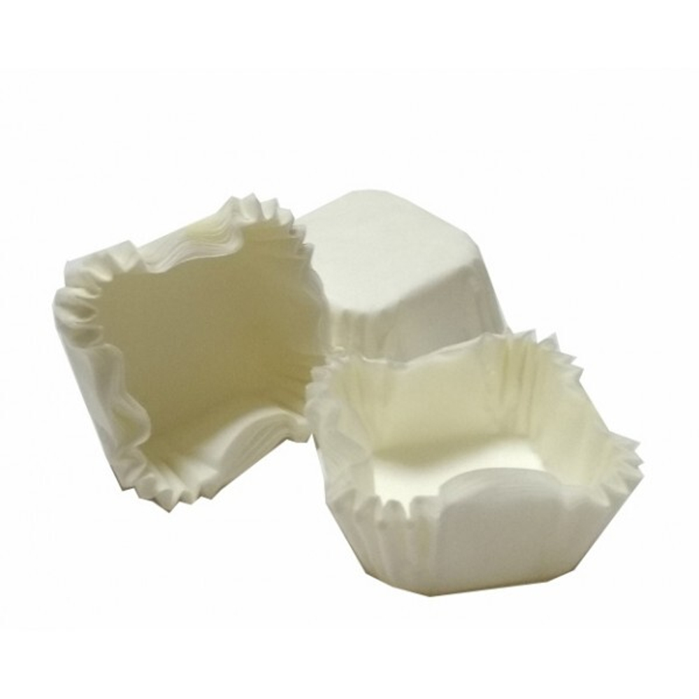 Тарталетки квадрат 1q белые (30*30*17 мм)