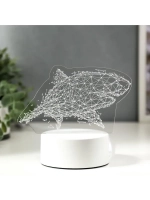 Светильник 3D ночник RISALUX «Большая акула», LED RGB, от се