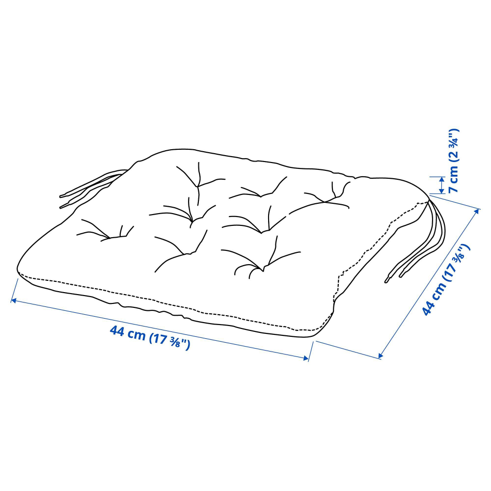 Подушка на стул IKEA KUDDARNA (КУДДАРНА), Бежевый, 44х44 см